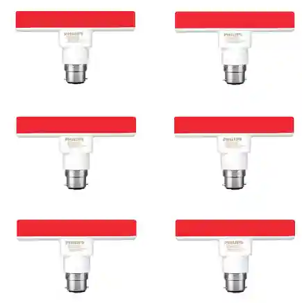 Philips T-bulb Rangoli B22 5-Watt LED Bulb (Pack of 6, Red)